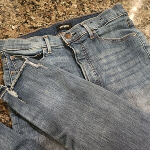 Express Light Blue Distressed Jeans
